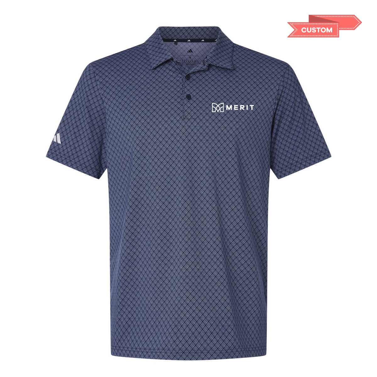Merit Adidas Mens 4-Way Stretch Printed Polo