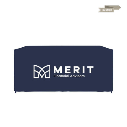 Merit 6' Fitted Open Back Table Throw - Custom