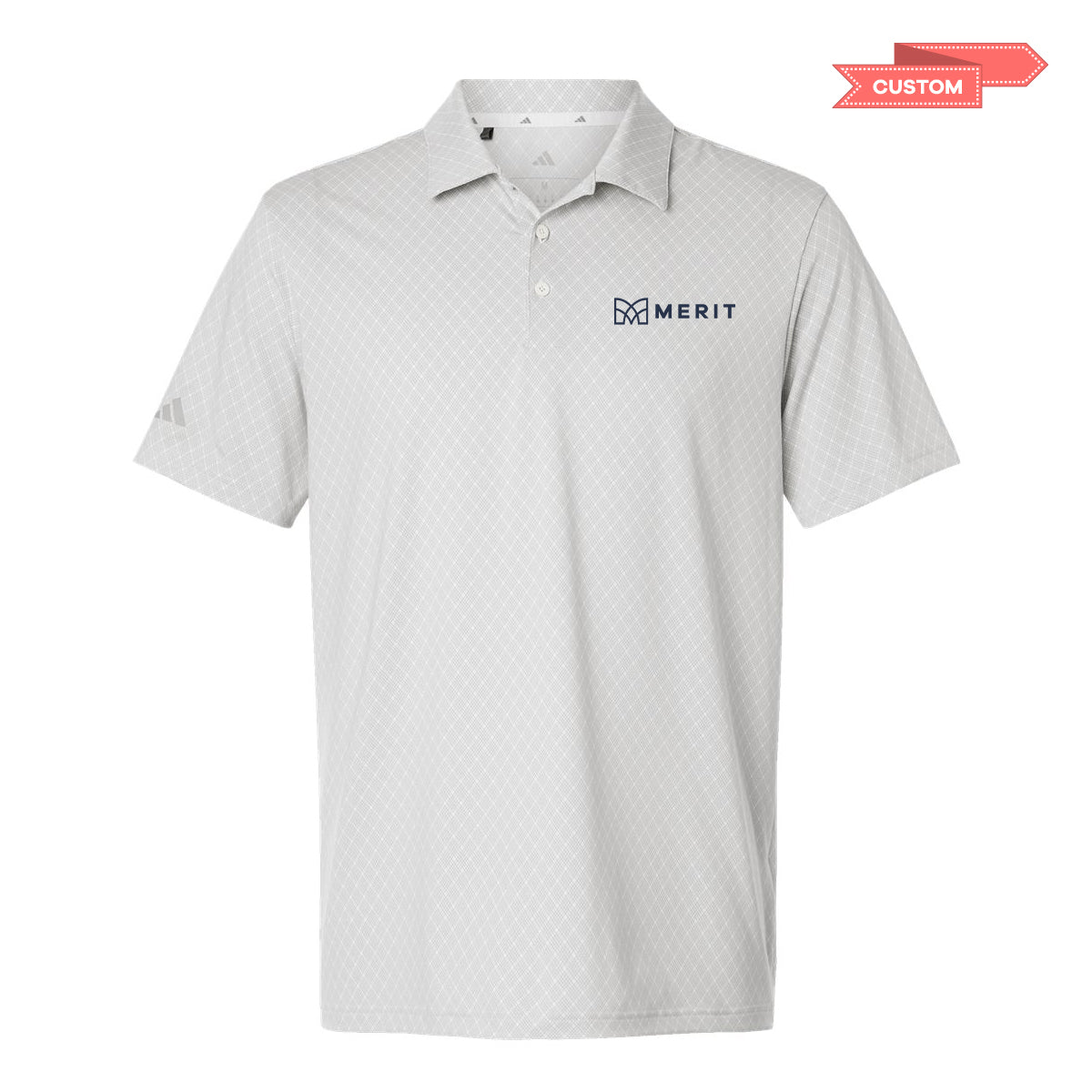 Merit Adidas Mens 4-Way Stretch Printed Polo