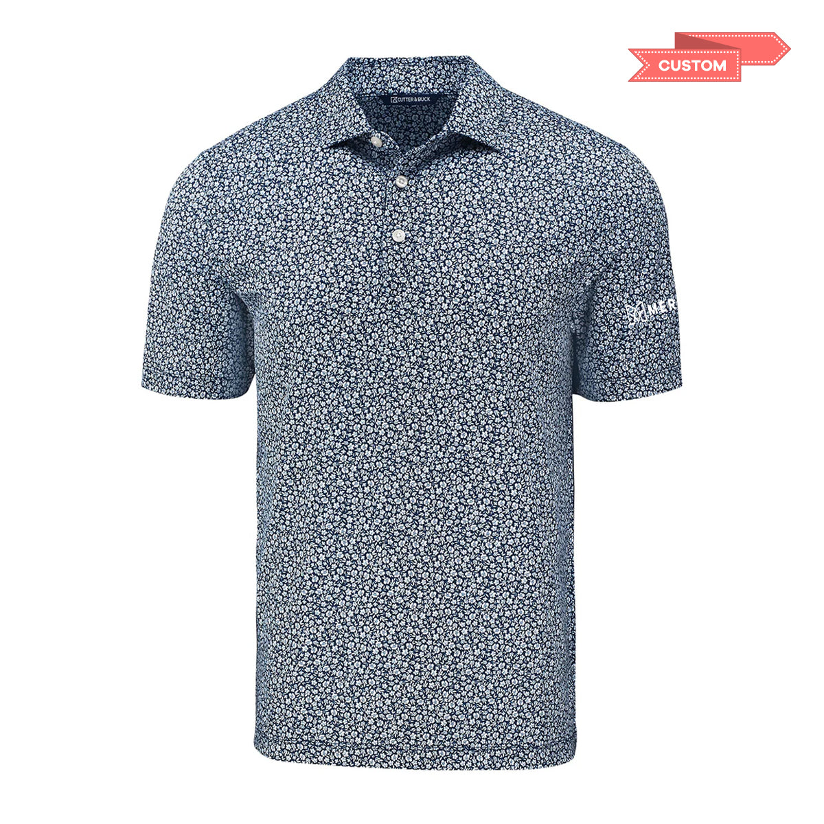 Merit Cutter & Buck Mens Pike Flora Print Polo