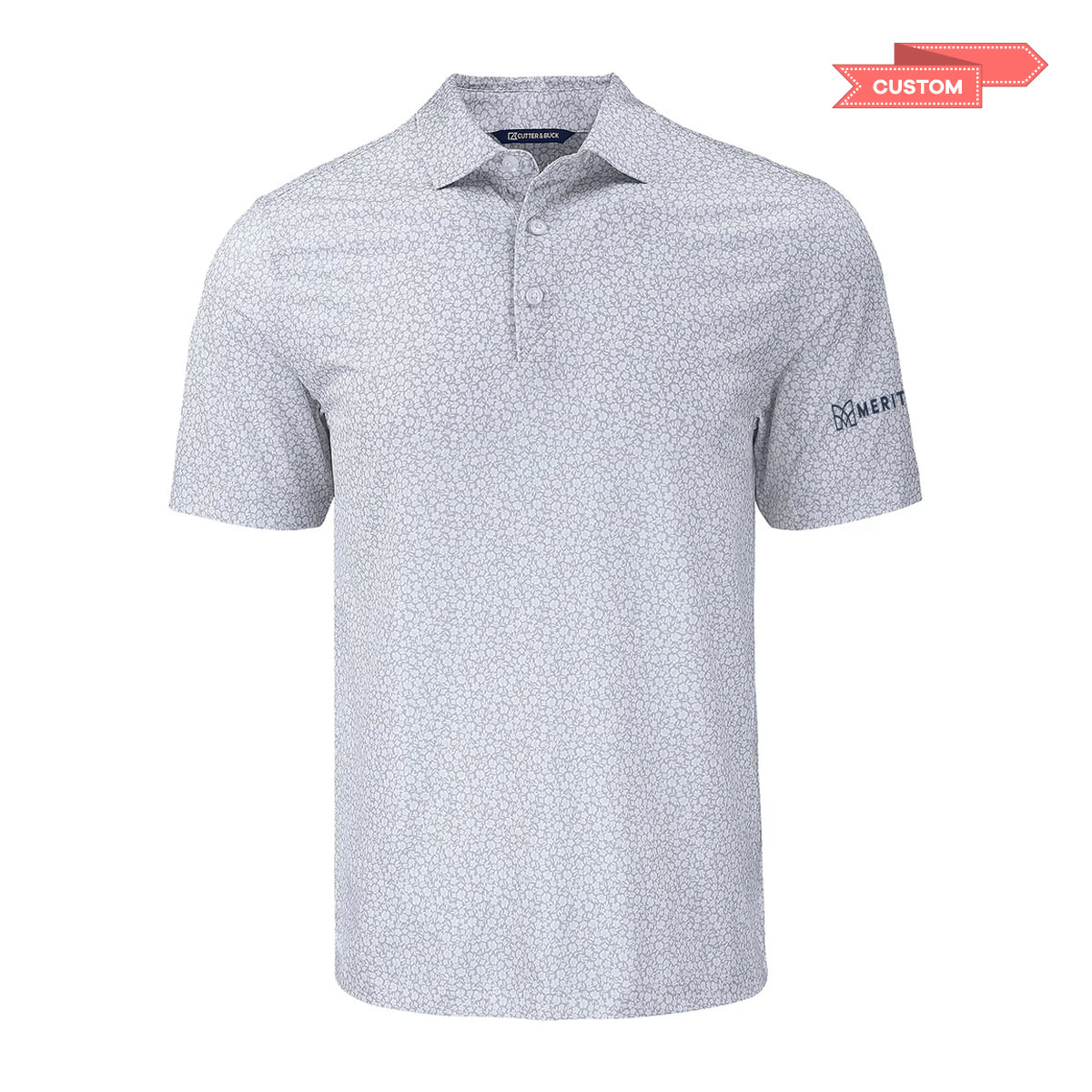Merit Cutter & Buck Mens Pike Flora Print Polo
