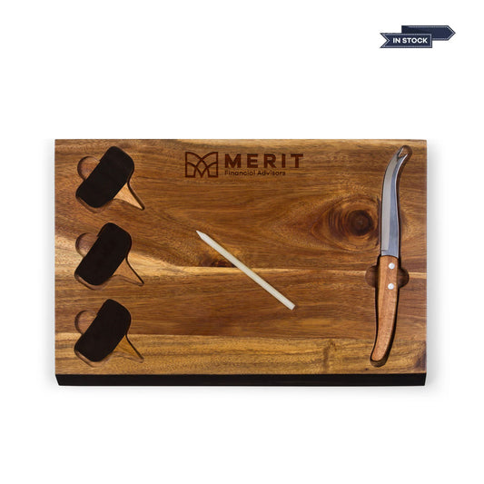 Merit Delio Acacia Cheese Cutting Board & Tools Set