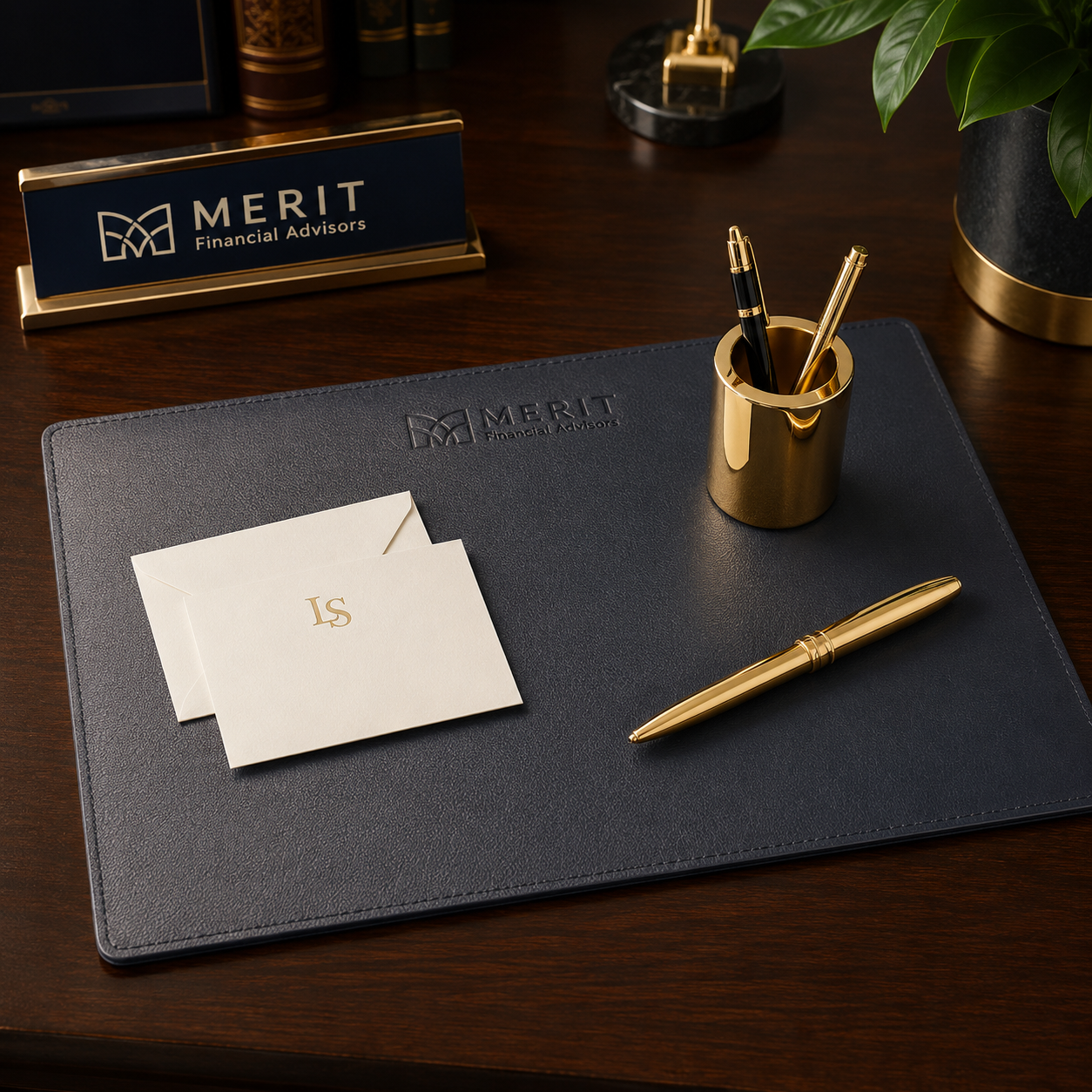 Executive Leather Desk Blotter - 14" x 17"