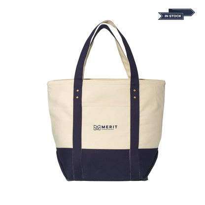 Merit Seaside Zippered Cotton Tote