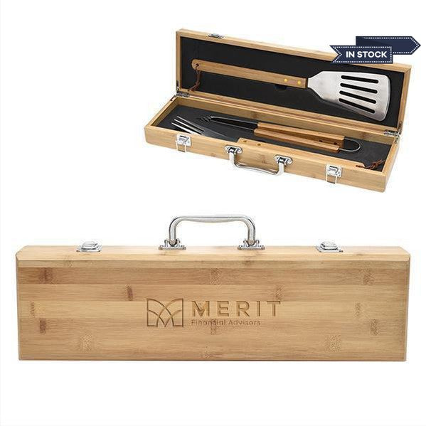 BBQ Set in Bamboo Case