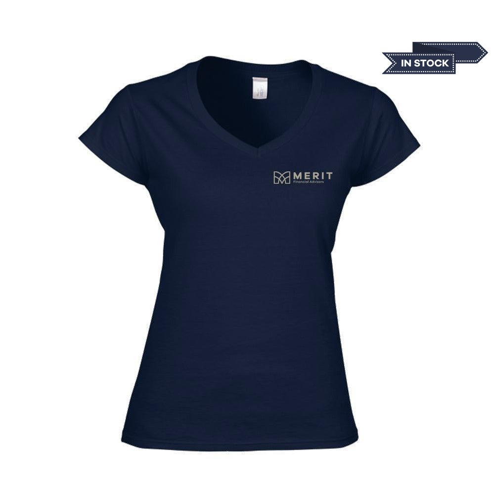 Gildan Softstyle Women's V-Neck T-Shirt - Navy