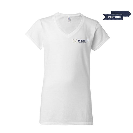 Gildan Softstyle Women's V-Neck T-Shirt - White